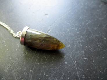Pendel, Spitzpendel, Labradorit, Silber, Wicca, Esoterik, Magie