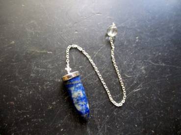 Pendel, Spitzpendel, Lapislazuli, Metall, versilbert, Magie, Esoterik