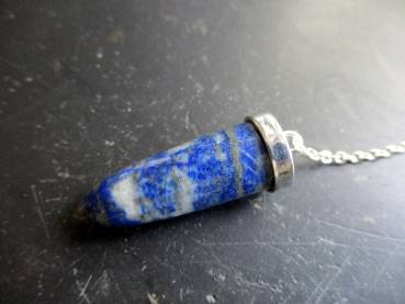Preview: Pendel, Spitzpendel, Lapislazuli, Metall, versilbert, Magie, Esoterik