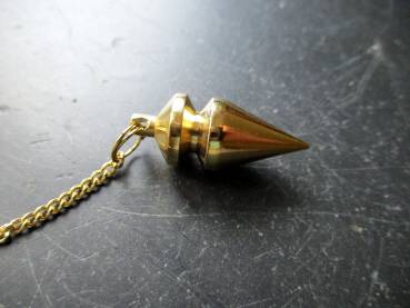 Pendel, Spitzpendel, groß, Messing, Wicca, Schamane