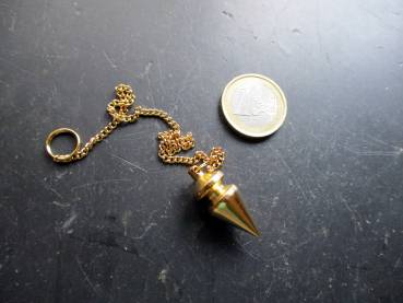 Pendel, Spitzpendel, groß, Messing, Wicca, Schamane