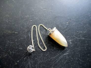 Pendel, Spitzpendel, Mondstein, beige, Silber, Mondsteinpendel, Wicca