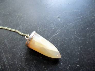 Pendel, Spitzpendel, Mondstein, beige, Silber, Mondsteinpendel, Wicca
