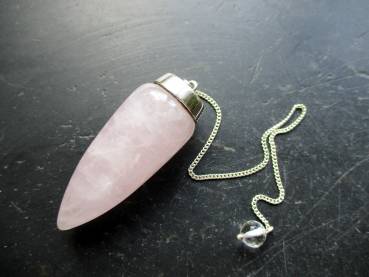 Pendel, Rosenquarz Pendel, Rosenquarz, Silber, maxi, Wicca, Spitzpendel