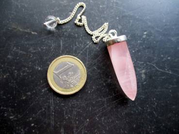 Preview: Pendel, Rosenquarz Pendel, Rosenquarz, Silber, Rosenquarzpendel, Wicca, Spitzpendel