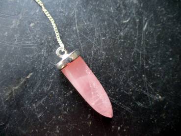 Preview: Pendel, Rosenquarz Pendel, Rosenquarz, Silber, Rosenquarzpendel, Wicca, Spitzpendel