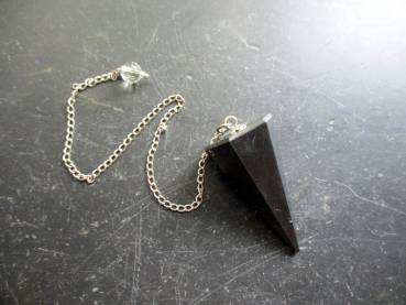 Preview: Pendel, Spitzpendel, Schungit, Metall, Schamane, Esoterik, Wicca