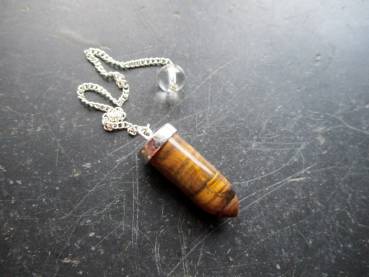 Pendel, Spitzpendel, Tigerauge, Silber, Wicca, Schamane