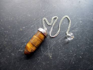 Pendel, Spitzpendel, Tigerauge, Silber, Wicca, Schamane