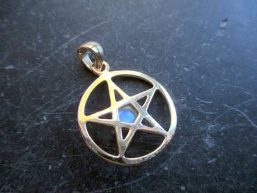 Anhänger, Sterlingsilber, vergoldet, Mondstein, Amulett, Schutz, Wicca