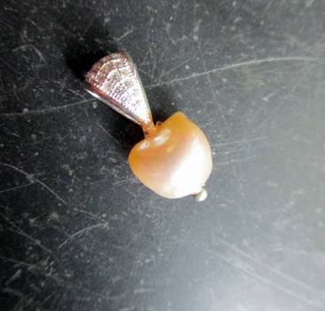 Anhänger, Sterlingsilber, Süsswasserperle, weiß, Zirkonia, zierlich, Frauen, Mädchen