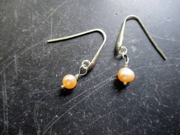 Preview: Ohrring, Ohrhänger, Silber, Süsswasserperle, weiß, Braut, Schmuck