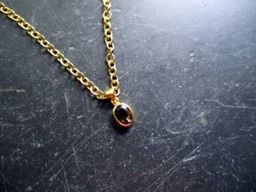 Preview: Anhänger, Sterlingsilber, vergoldet, facettiert, oval, schimmernd, klar, Schmuck, Frauen