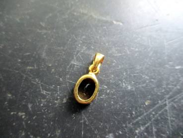 Preview: Anhänger, Sterlingsilber, vergoldet, facettiert, oval, schimmernd, klar, Schmuck, Frauen