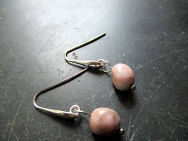 Preview: Ohrring, Hängeohrringe, Sterlingsilber, Rhodonit, hellrose, Schmuck, Frauen