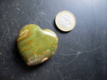 Preview: Herz, Edelsteinherz, Deko, Geschenk, Rhyolith, grün, bunt