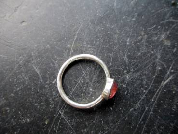 Silberring, mit rosa Turmalin, oval, Sterlingsilber, zierlich, Vorsteckring