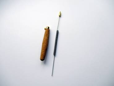 Preview: Einhandrute, Tensor, Wünschelrute, Kork, Messingspitze, Spiraldraht, zerlegbar