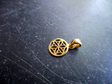 Preview: Blume des Lebens, Saat des Lebens, Anhänger, Silber, vergoldet, Symbol, Schmuck, klein