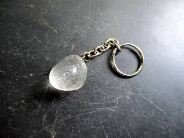 Preview: Schlüsselanhänger, Taschenanhänger, Nugget, Metall, Edelstein, Bergkristall