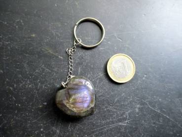 Preview: Schlüsselanhänger, Taschenanhänger, Labradorit, Metall, Edelstein, Taschenanhänger, Herz