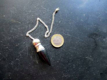 Pendel, Spitzpendel, Schungit, Metall, schwarz, Füllpendel, Wicca, Schamane