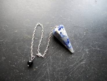 Preview: Sonderangebot, Pendel, Spitzpendel, Sodalith, blau, Wicca