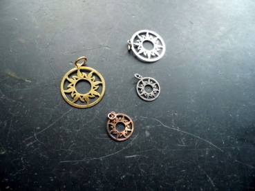 Anhänger, Sterlingsilber, Silber, Sonne, filigran, klein, Freude, Schmuck