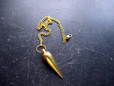 Pendel, Spitzpendel, groß, Messing, Wicca, Schamane