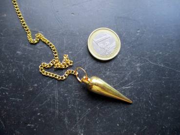 Pendel, Spitzpendel, groß, Messing, Wicca, Schamane
