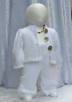 Preview: Baby Hose, Hose, Strickhose, Kombi Mode, weiß, Taufe, Baby, Baumwolle