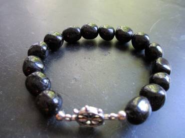 Preview: Armband, Turmalin, schwarz, Steuerrad, Schmuck, Männer