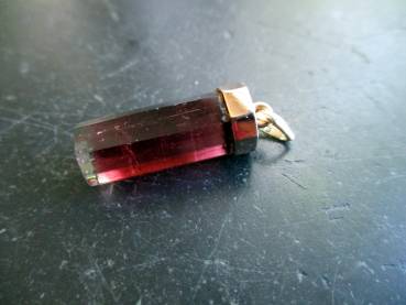 Anhänger,  Gold, 585, Turmalin, rosa, Stab, Schmuck, Frauen