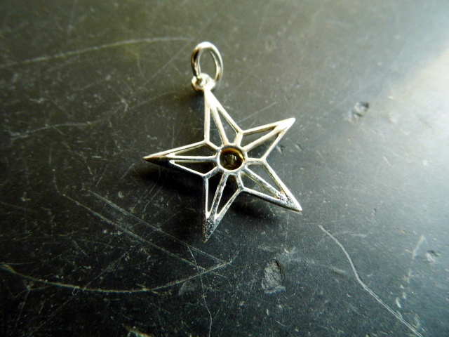 Kleiner Pentagramm Anhänger - Pagan Mond Pentagramm Halskette