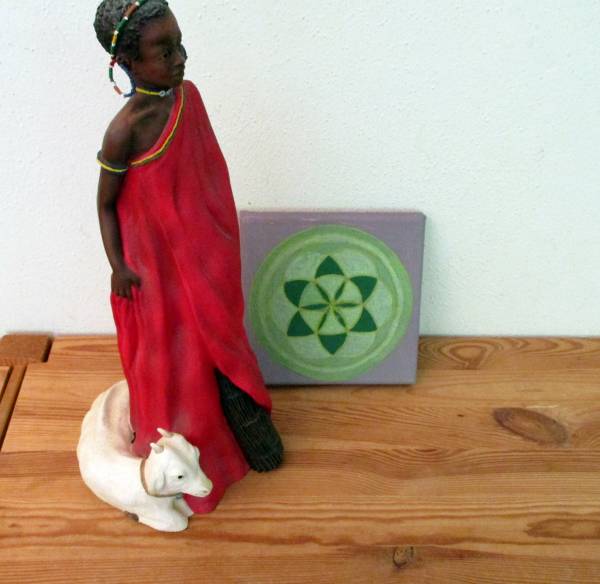 Symbolbild, Acryl, Leinwand, Malerei, Saat des Lebens, handgemalt, 15 x 15, grün, bunt