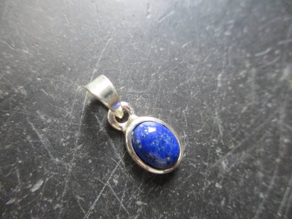 Anhänger, Sterlingsilber, Lapislazuli, blau, rund, Schmuck, Unisex, Silber