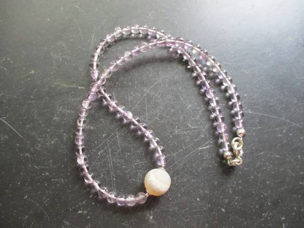 Kette, Sterlingsilber, Aethyst, hell, Kugel, Druse, Schmuck, Frauen