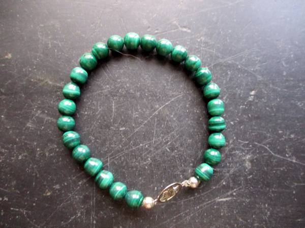 Armband, Malachit, grün, Sterlingsilbe, Edelweiß, Symbolarmband, Tracht, Dirndl