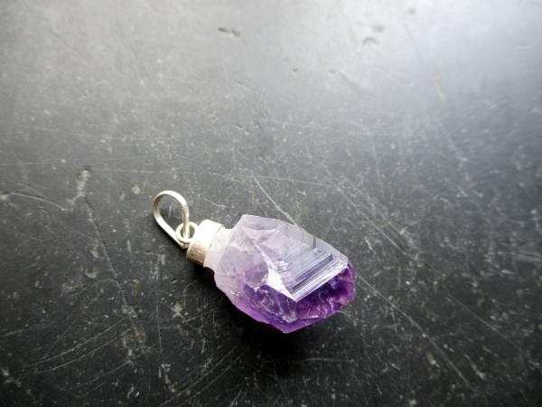 Anhänger, Sterlingsilber, Amethyst, natur, lila, Schmuck, Unisex