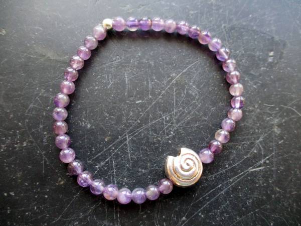 Armband, Symbol Armband, Amethyst, lila, Schnecke, Silber, Schmuck, Frauen