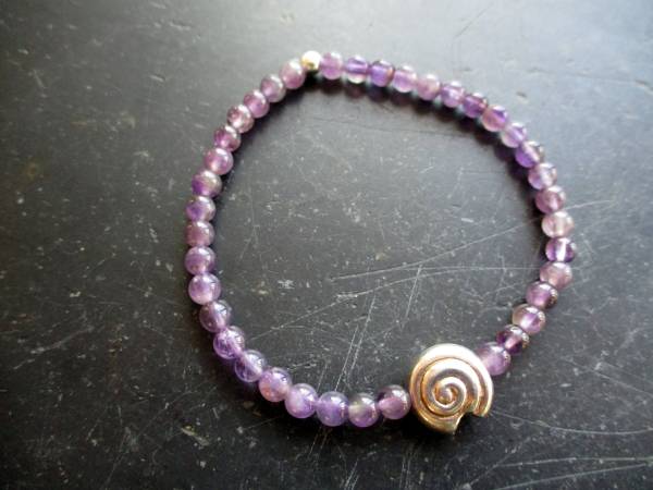 Armband, Symbol Armband, Amethyst, lila, Schnecke, Silber, Schmuck, Frauen