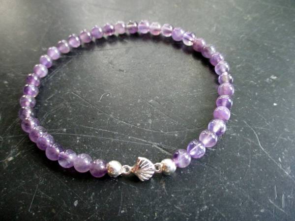 Armband, Amethyst, lila, Muschel, Sterlingsilber, Schmuck, Frauen, Mädchen