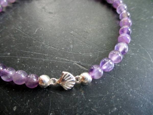 Armband, Amethyst, lila, Muschel, Sterlingsilber, Schmuck, Frauen, Mädchen
