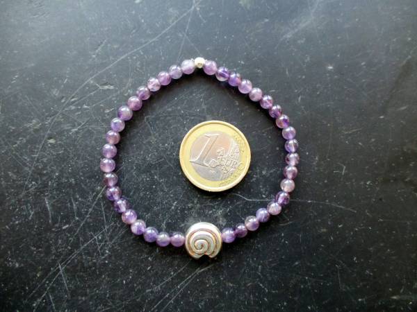Armband, Symbol Armband, Amethyst, lila, Schnecke, Silber, Schmuck, Frauen