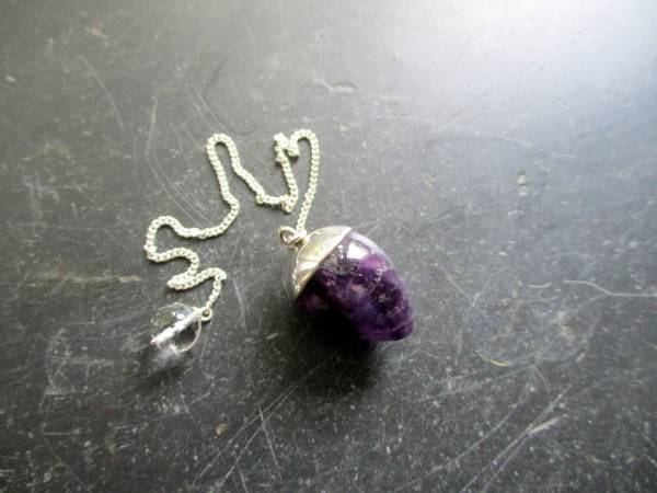 Pendel, Sterlingsilber, Amethyst, Trofpen, lila, Schamane, Radiästhesie