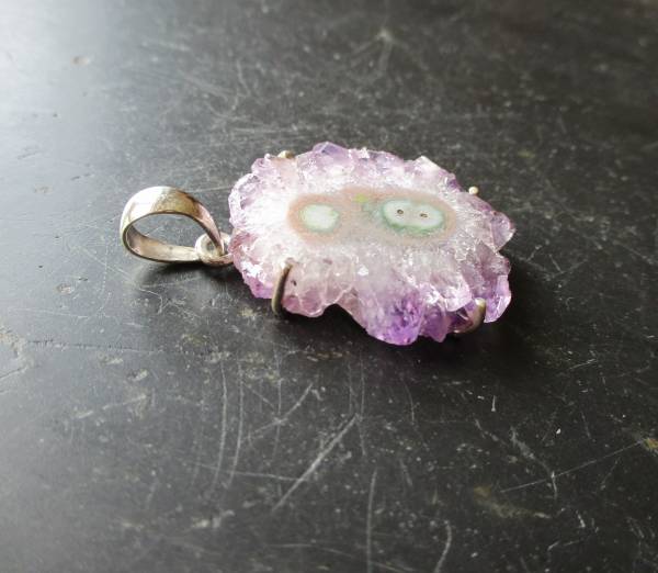 Anhänger, Amethyst, Rose, Stalaktit, lila, Sterlingsilber Schmuck, Frauen