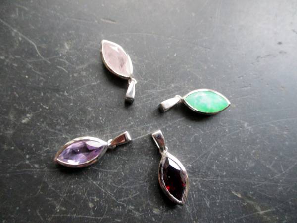Anhänger, Sterlingsilber, Amethyst, facettiert, , Navette, lila, Schmuck, Frauen