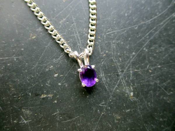 Anhänger, Sterlingsilber, Amethyst, facettiert, lila, zierlich, Schmuck