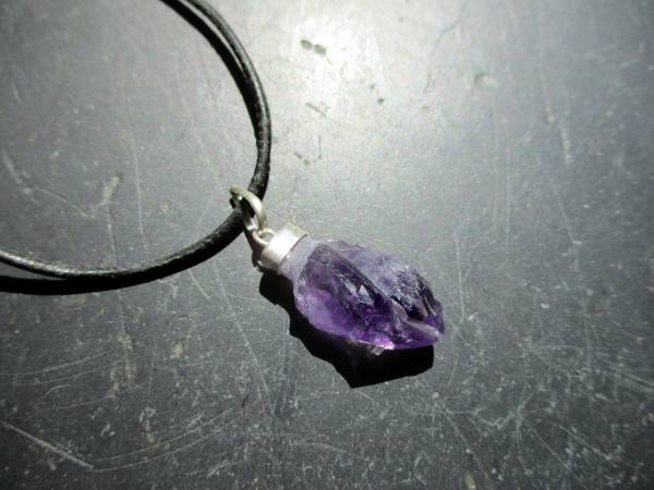 Anhänger, Sterlingsilber, Amethyst, natur, lila, Schmuck, Unisex