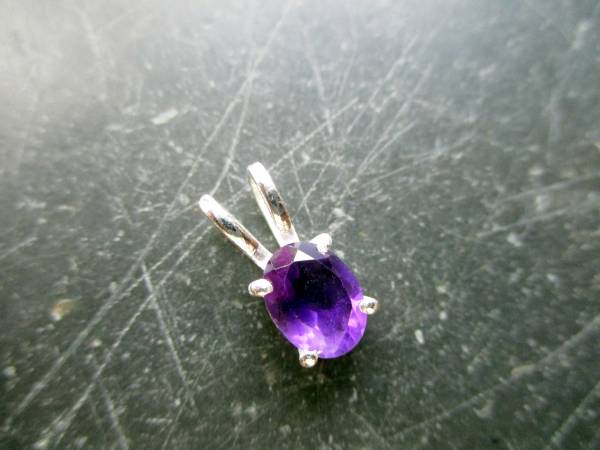 Anhänger, Sterlingsilber, Amethyst, facettiert, lila, zierlich, Schmuck